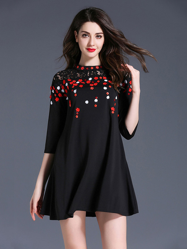 black net short dress