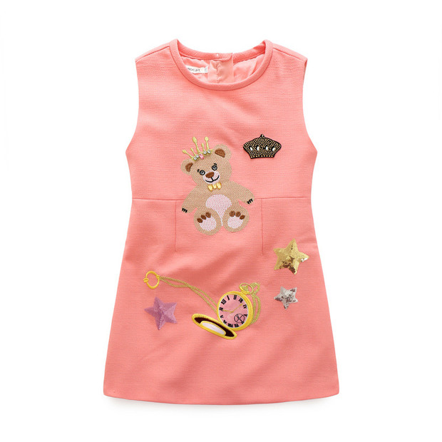 Wholesale Summer Lovely Little Bear Embroidery Dress 3-4days Delivery ...