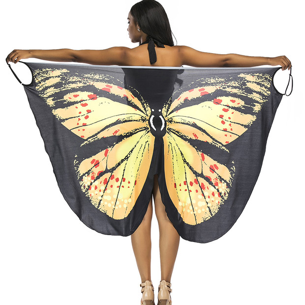 Wholesale Hot Butterfly Print Sexy Beach Dress AFJ083142 | Wholesale7