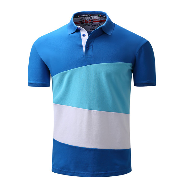 Wholesale New Chic Color Block Turn Down Collar Polo Shirt AZJ062014 ...