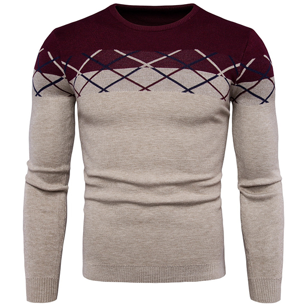 Wholesale Autumn Color Match Pullover Sweater For Men OZJ090417 ...