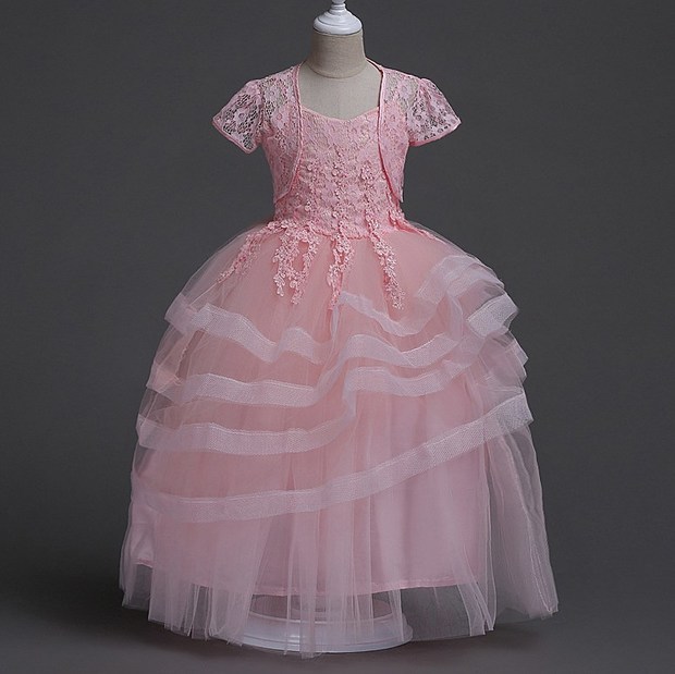 Wholesale Lace Detail Fluffy Floor Length Girls Prom Dress SPJ091475 ...