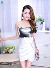 Strapless Bow Off Shoulder Sexy Night Dress
