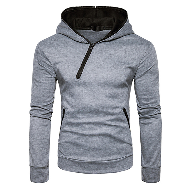 Wholesale Euro Zipper Design Pullover Hooded Casual Hoodies OZJ101046 ...