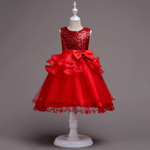 Wholesale Sequined Bowknot Fluffy Party Dress For Girls SPG011560 ...