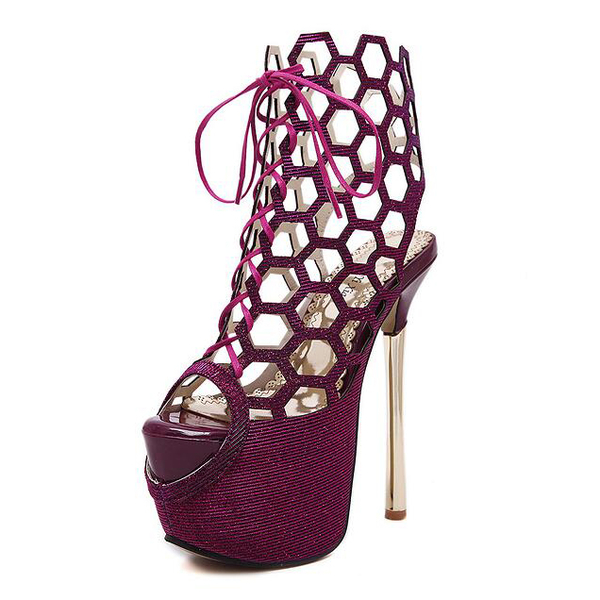 Honeycomb Hollow Out Stiletto Super High Heels