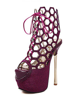 Honeycomb Hollow Out Stiletto Super High Heels
