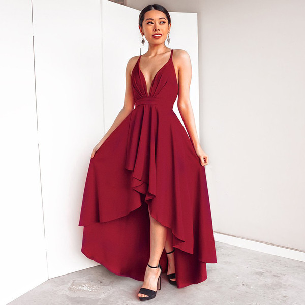 wine red cocktail dress