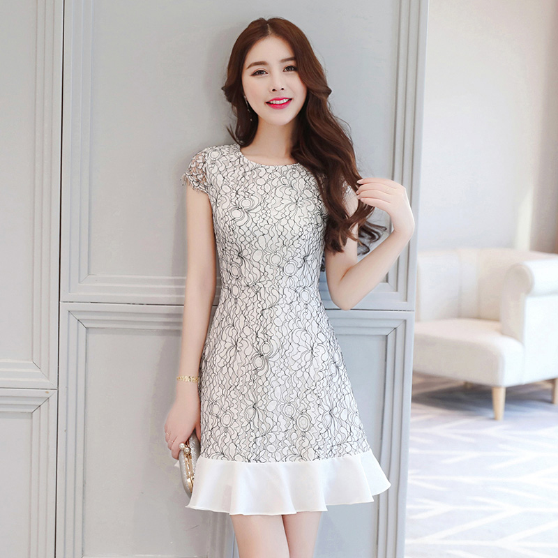 Wholesale Korean Style Lace Patchwork Wrap Dresses TFG032007WI ...