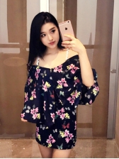Two Ways Wearing Sexy Chiffon Floral Dress