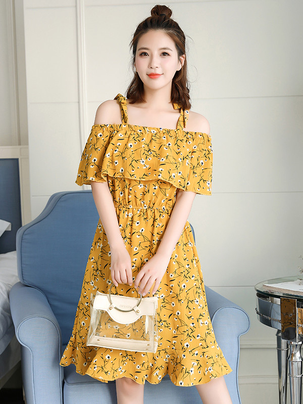 Wholesale Korean Fashion Chiffon Floral Dresses For Women ZFG041619 ...
