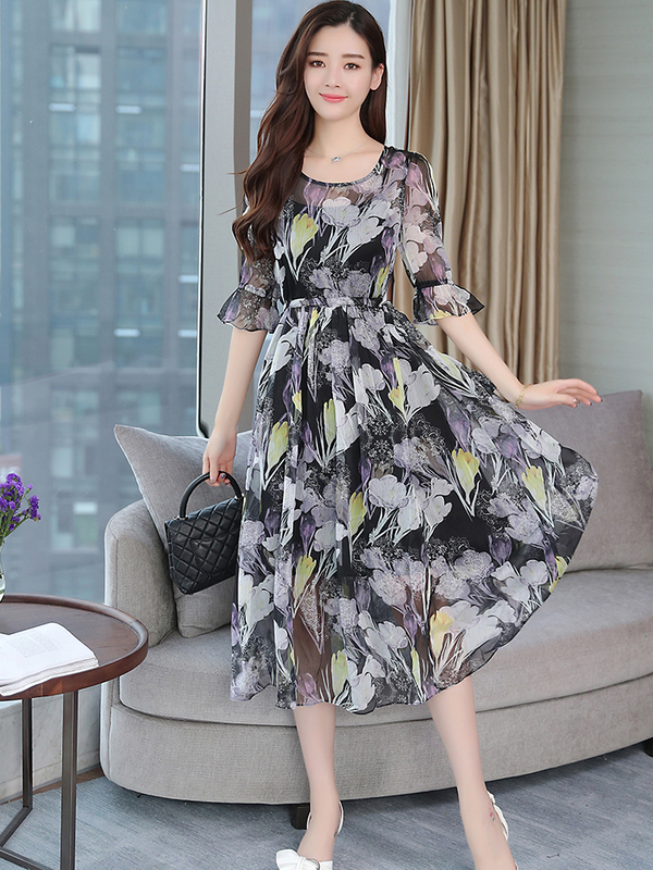 korean chiffon dress
