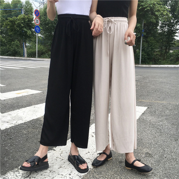 Wholesale Korean Design Wide Leg Solid Long Pants XHG060720 ...