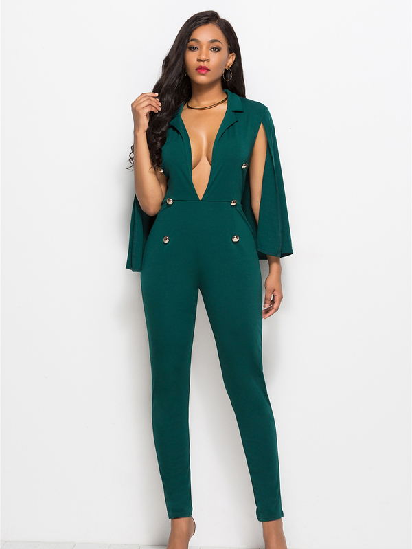 Wholesale Euro Spread Collar Fitted Women Jumpsuit XYG071754 ...