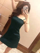 Sexy Solid Color Straps Dresses