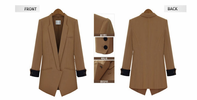 Wholesale Office Lady Coat Solid Color Long Sleeve Lapel Blazers ...