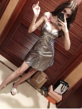 Sexy Low-cut Draped Straps Dresses