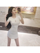 Fashion Solid Fitted T-Shirt Dress For Women