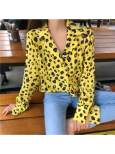 Fashion Solid Leopard Print Top For Women