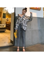 Chic Long Sleeves Vintage Leopard Print Top