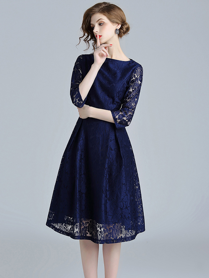 Wholesale Simple Design Lace Blue Dresses For Women XYG090626BU ...