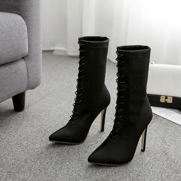 pointed toe calf boots