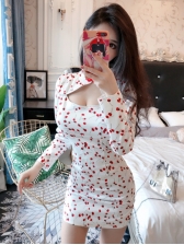 Sexy Floral Slit Fitted Cheongsam Dresses