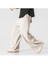 Chinoiserie Solid Loose Personality Vintage Wide Leg Pants