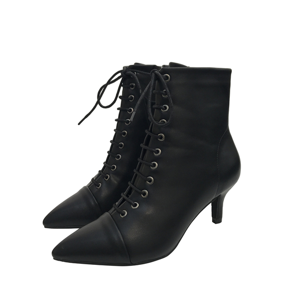 lace up kitten heel ankle boots