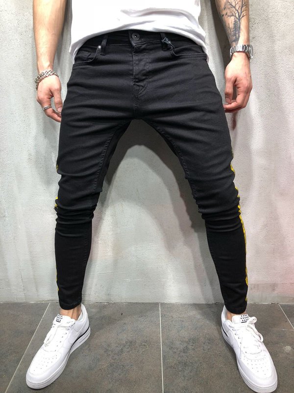 Wholesale New Arrival Fitted Color Block Straight Men Jeans DHG111467BA ...