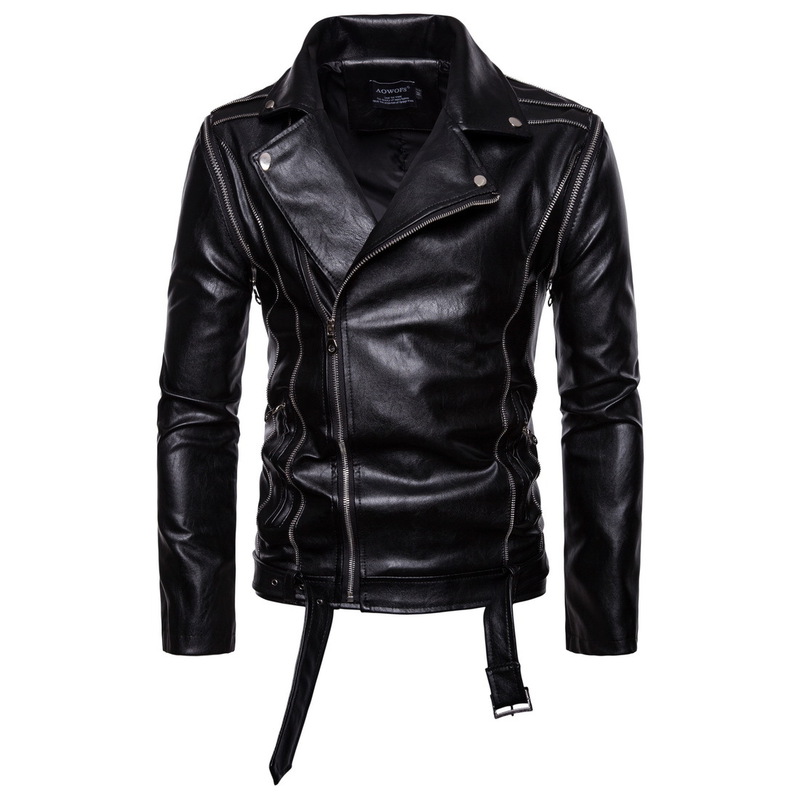 Wholesale New Arrival Solid Fitted Removable Sleeves Leather Jacket ...