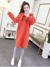 Casual Tie-wrap Thick Hoodie Dress