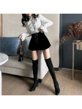 Retro Flare Sleeve Lace Up Woman Outfits