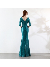 Boutique Sequined V-neck Elegant Evening Dresses