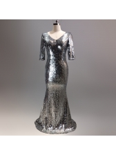 Boutique Sequin V-neck Elegant Evening Gowns