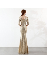 Boutique Sequin V-neck Elegant Evening Gowns