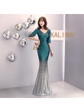 Boutique Gradient Sequin Elegant Evening Gowns