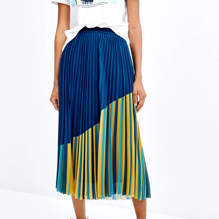 Wholesale Colorful Waisted Waist Pleated Midi Skirt LPA022042 | Wholesale7
