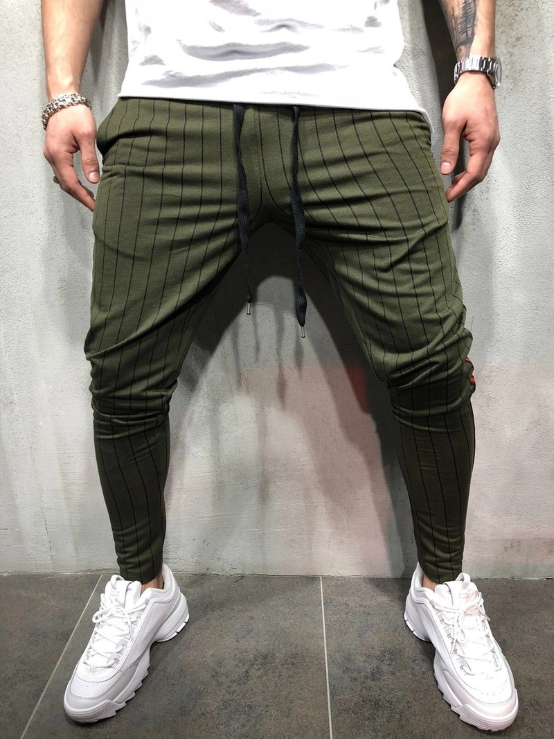 Wholesale Striped Solid Drawstring Pencil Pants For Men GHA031259 ...