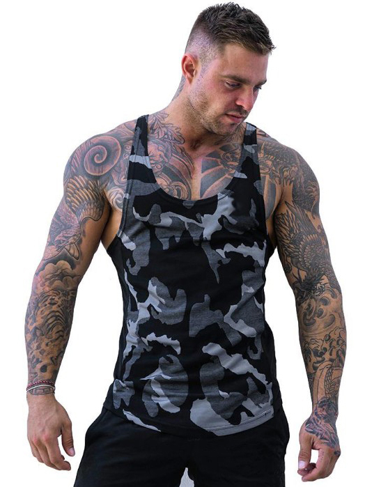Casual Camouflage Mens Workout Tank Tops