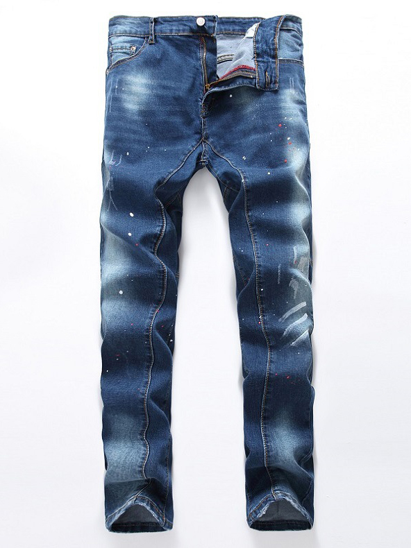 Wholesale Fashionable Color Block Denim Jeans For Men XRA041642 ...