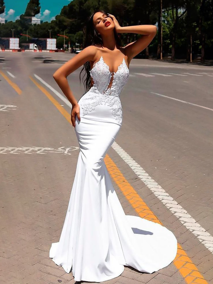 white maxi evening gown