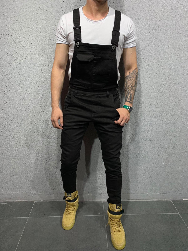 Wholesale Simple Solid Pockets Male Suspender Trousers UCA081434 ...