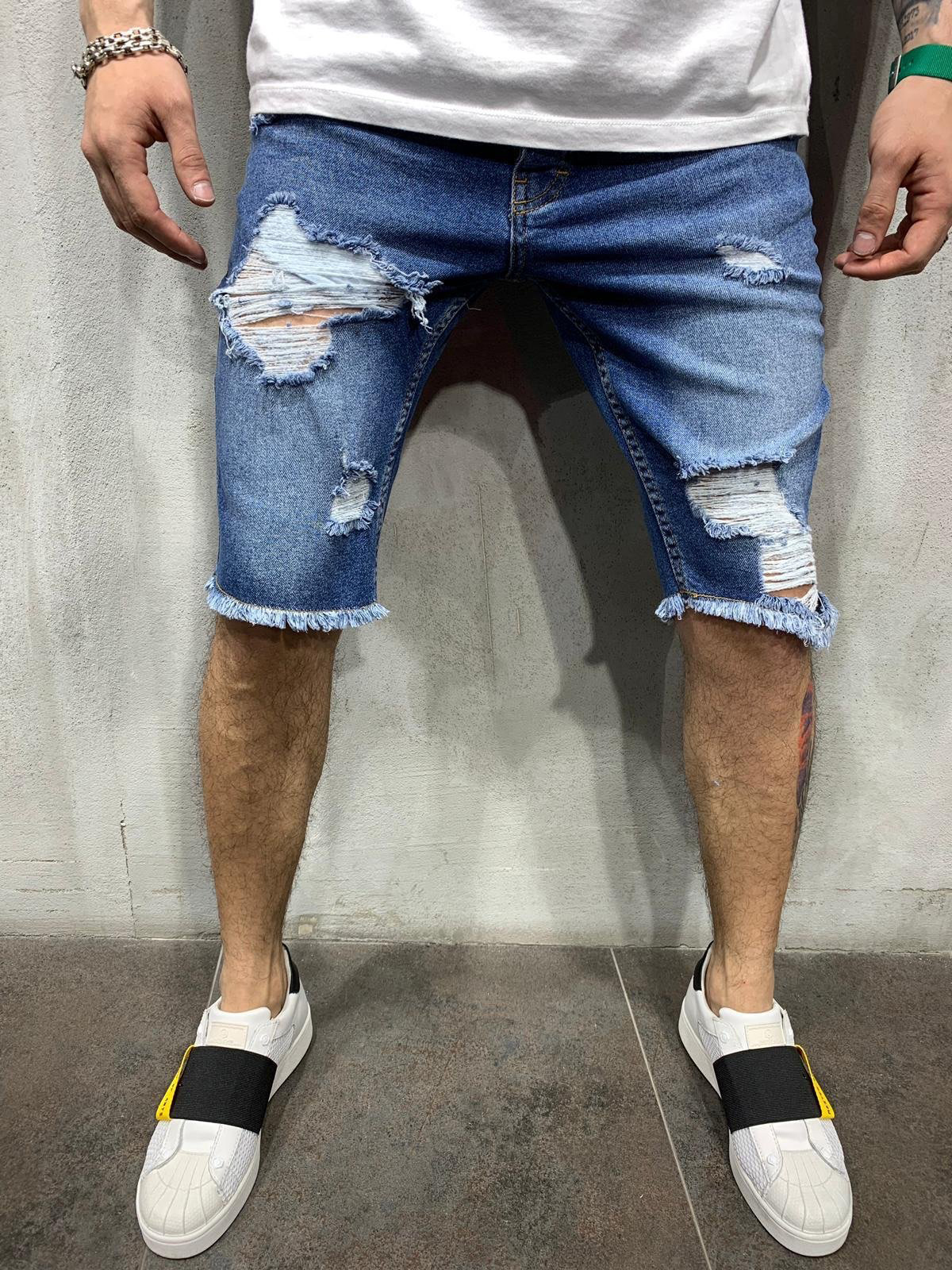 half ripped jeans