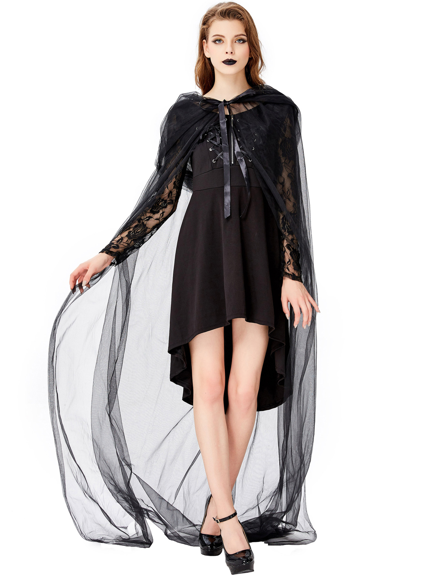Wholesale Halloween Tulle Cloak With Black Dress Vampire Costume ...