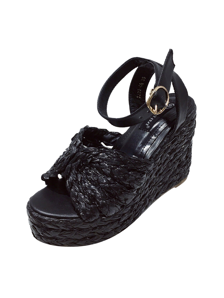solid black platform sandals