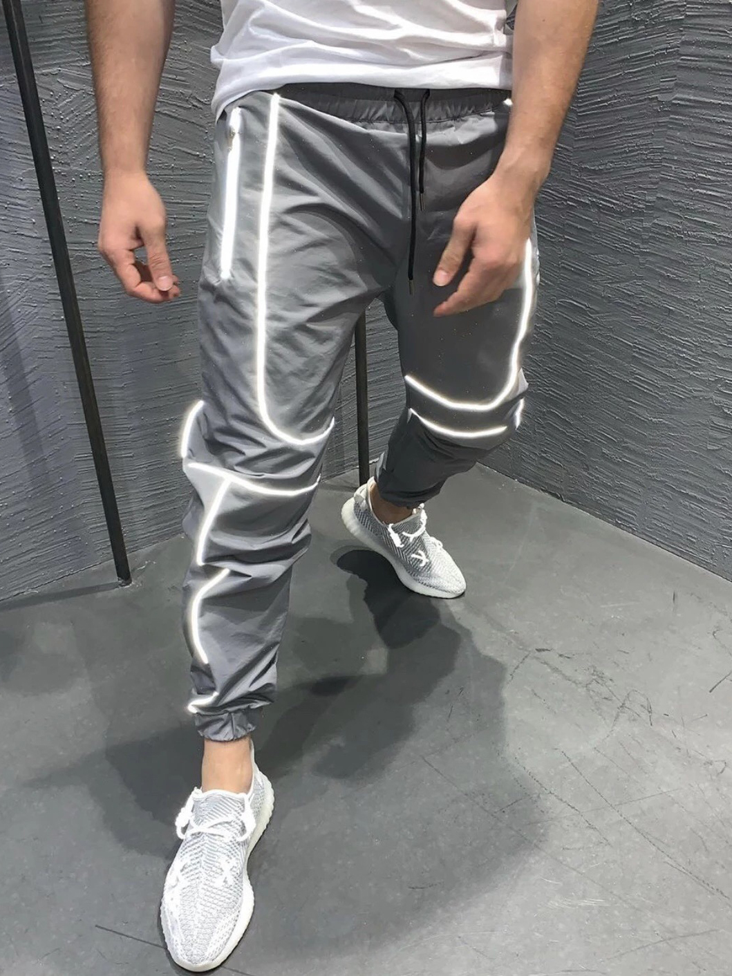 Wholesale Sporty Solid Straight Reflective Mens Pants UCA091725 ...
