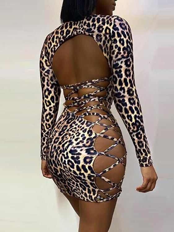 leopard print tight dress