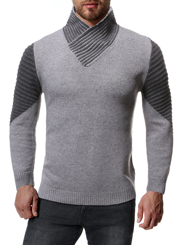 Wholesale Winter Contrast Color High Neck Men Sweater UCA102224 ...