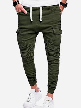 Street Style Men Loose-fitted Black Harem Pants LYK031516BA